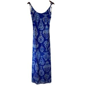 Tadashi Spaghetti Strap Maxi Dress Women's *Small/READ Mesh 1/2 Lined